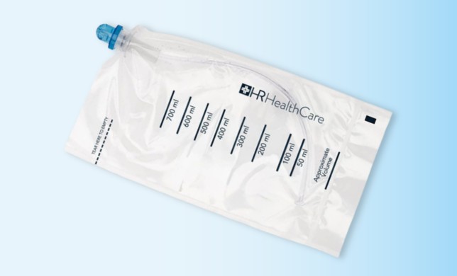EZ-Advancer® Female Closed System Catheter on blue background