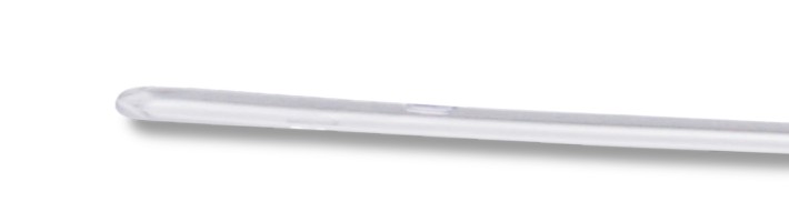 close up of female straight catheter with staggered eyelets