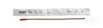 Apogee Red Rubber Male Length Intermittent Catheter with package