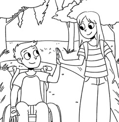 Kids club coloring sheet of ethan and emma