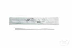 Coloplast Luer End Pediatric Length Catheter without funnel and shown with package