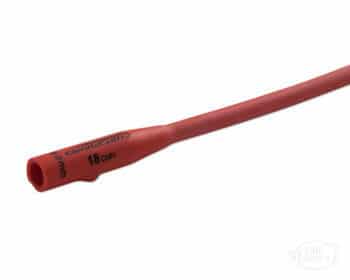 GentleCath Red Rubber Coude Catheter 18 Fr Funnel