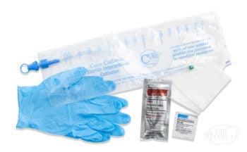 Cure Catheter Closed System with catheter insertion supplies kit