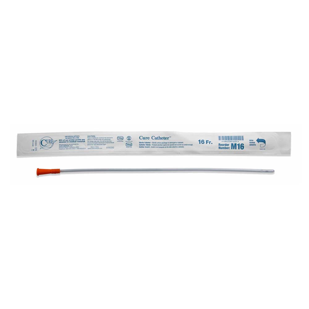 Cure Male Straight Uncoated Catheter 16 Fr