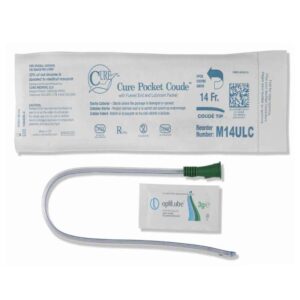 Cure Pocket Coude Catheter with Lubricant