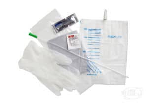 Rusch Easycath catheter kit contents with male catheter