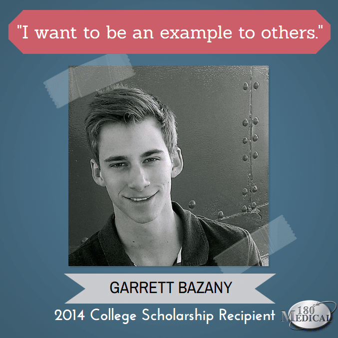 "i want to be an example to others." 2014 scholarship recipient garrett