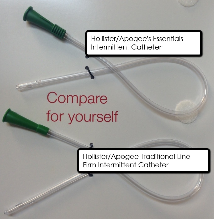A side by side comparison of hollister catheters