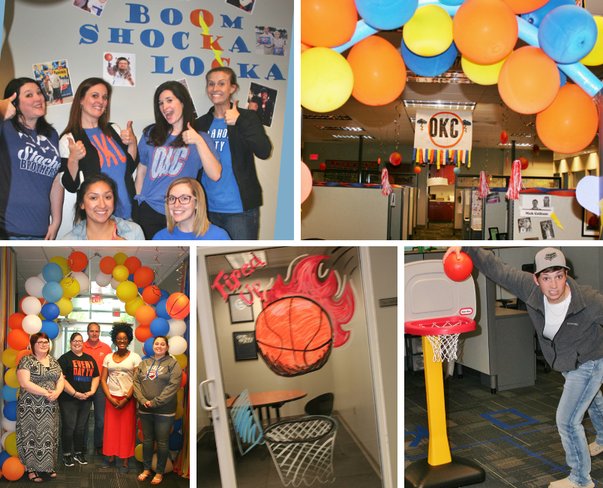 Office decorations for Thunder Up Week at 180 Medical