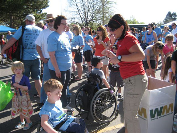Heather with families in the spina bifida community