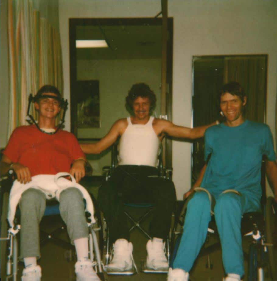 Bill Fullerton with friends at rehabilitation therapy