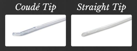 coude tip catheter vs straight catheter