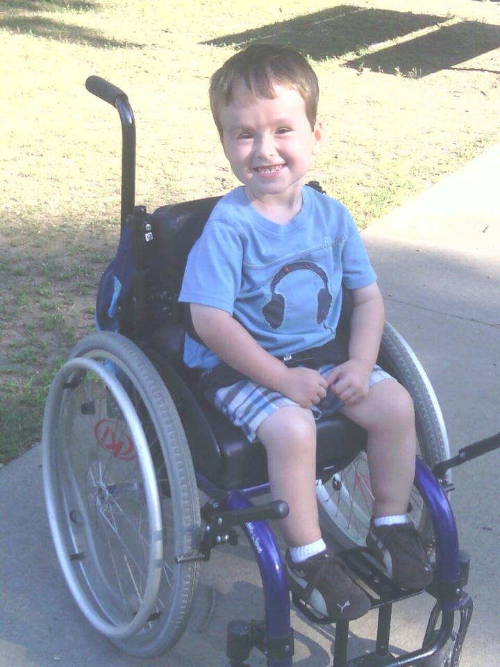 Grant uses a wheelchair due to his spina bifida.