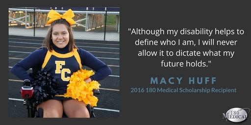 Macy Huff, 2016 180 Medical Scholarship Recipient