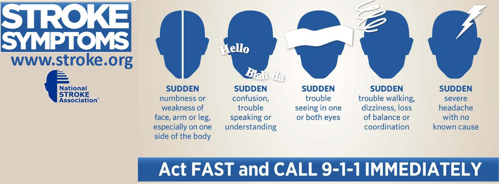 Stroke Awareness Month Symptoms - Act FAST and Call 911
