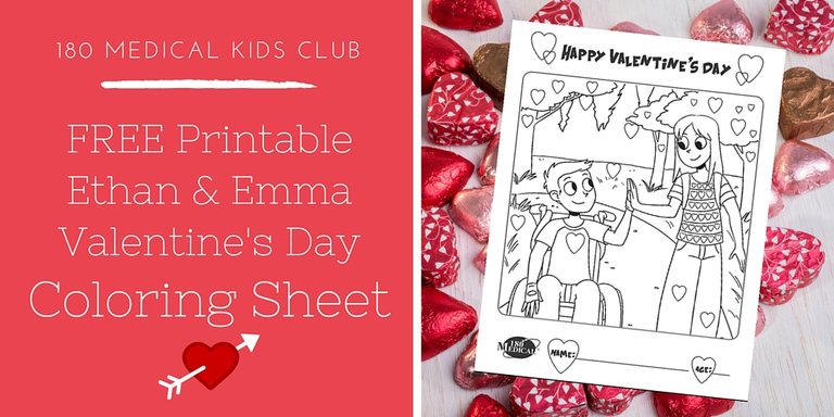 Free Ethan and Emma Valentine's Day Printable Coloring Sheet