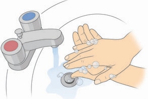 washing hands before cathing