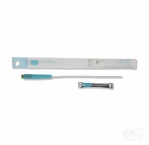 GentleCath Glide Coude Catheter package and catheter
