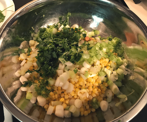 bean salsa ingredients in bowl