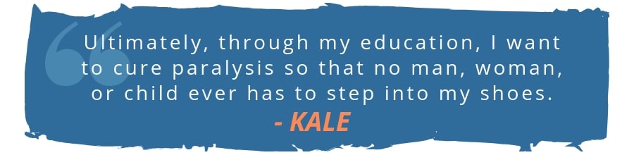 kale scholarship recipient quote tm paralysis