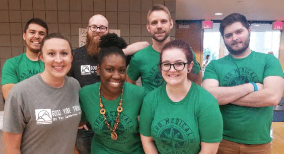 lindsey and employees at 180 medical wheelchair basketball