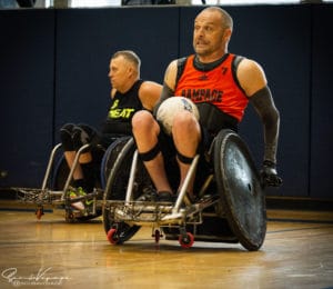 steve playing wheelchair rugby rampage