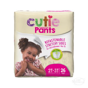 Cutie Pants Training Pants for Girls with refastenable strechy sides size 2T-3T package