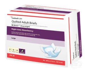 Cardinal Health Wings Overnight Quilted Adult Incontinence Briefs 63074