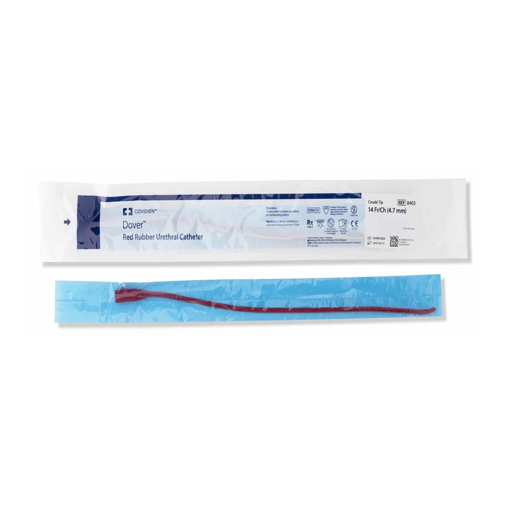 8403 Covidien Dover Red Rubber Urethral Catheters