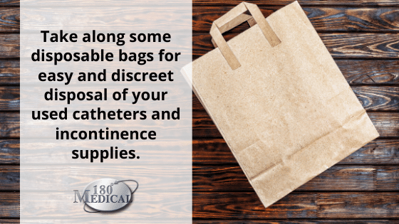 take disposable bags for discreet disposal of used supplies