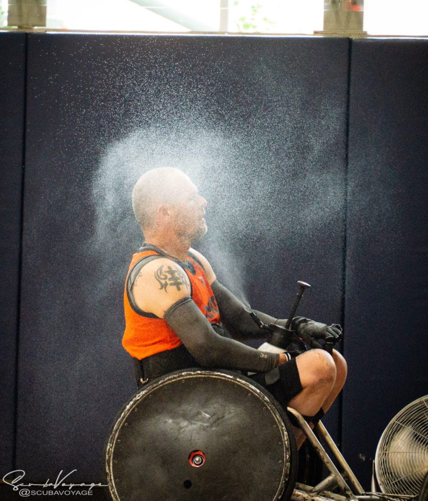 Steve wheelchair rugby spray