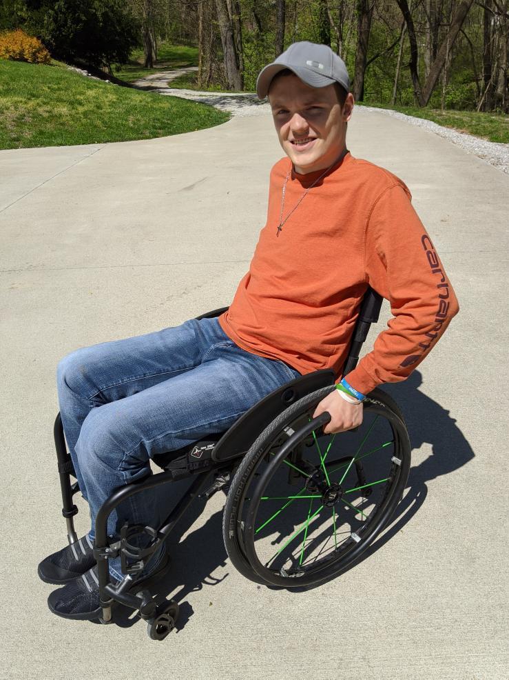 mason in his manual wheelchair