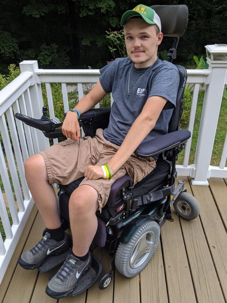 mason in his power wheelchair