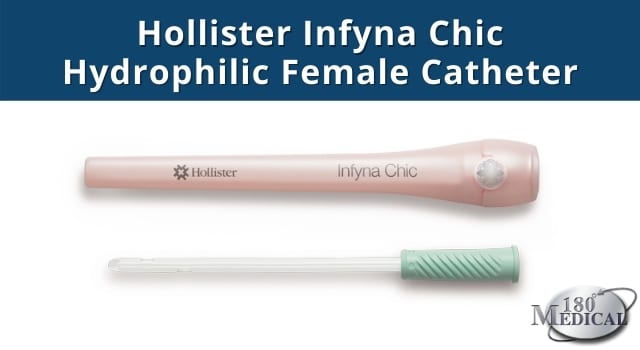 Picture of the new Hollister Infyna Chic Hydrophilic Female Length Catheter