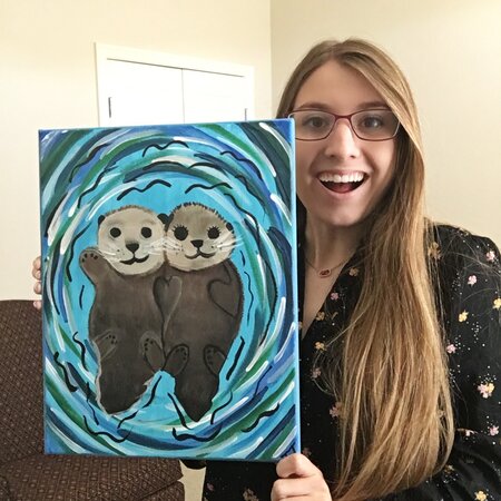 Jennifer and a painting