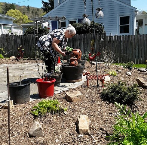 Darlene gardening