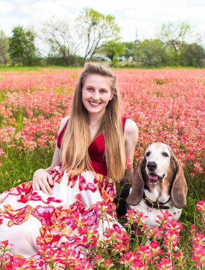 Linden with her dog Henrietta