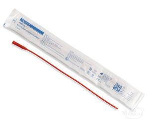 AS44014 Amsino AMSure Red Rubber Catheters 14 French Male Length Catheter with Package