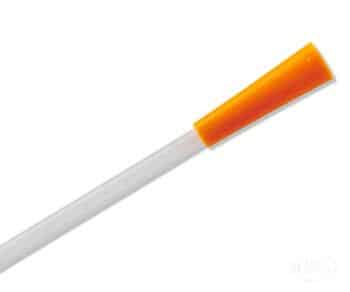 AS861616 Amsino AMSure Male Straight Catheter 16 french orange funnel end