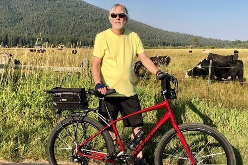 Brian Hines bicycling in Oregon