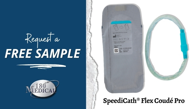 the speedicath flex coude pro is one of many discreet male catheter options at 180 medical
