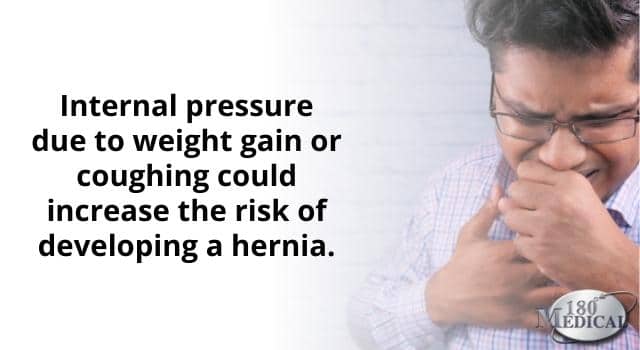 internal pressure may increase the risk of developing a hernia