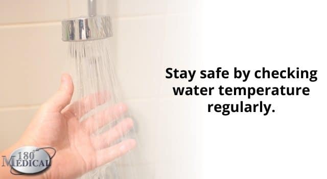 stay safe by checking water temperature