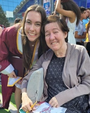 lydia and her mother at graduation
