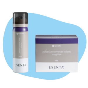 esenta adhesive remover wipes and spray