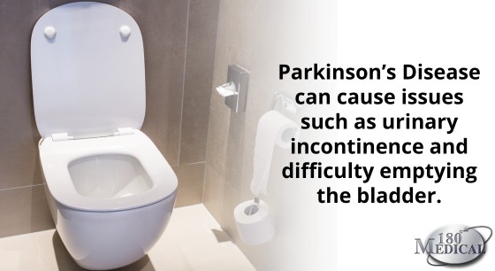 Parkinson's disease can cause urinary issues like incontinence and difficulty emptying the bladder
