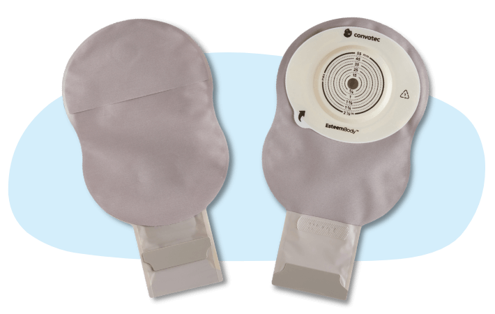 both sides of esteem body drainable pouch