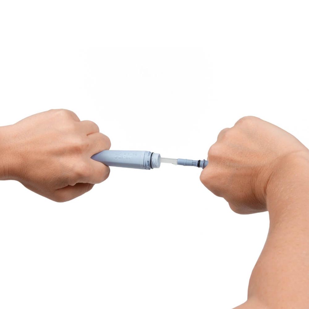 two hands opening gentlecath air catheter for women