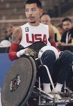 Daniel playing wheelchair rugby