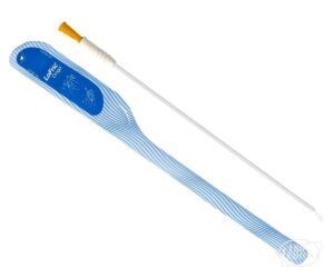 LoFric Origo FX Coude Hydrophilic Catheter with Flexible Coude Tip - 4471640 16 French with Orange Funnel and Insertion Grip